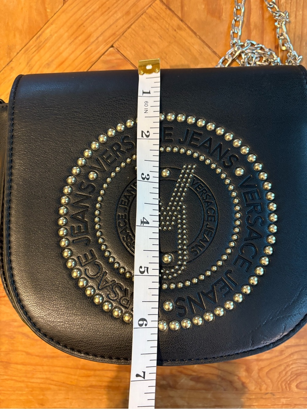 Versace Jeans Collection Black Studded Crossbody Bag - Picture 7 of 7